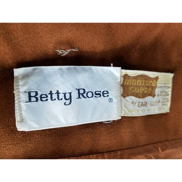 Betty Rose Montoro Suede Large L Soft Deep Harvest Orange Brown Coat Vintage - Picture 11 of 12